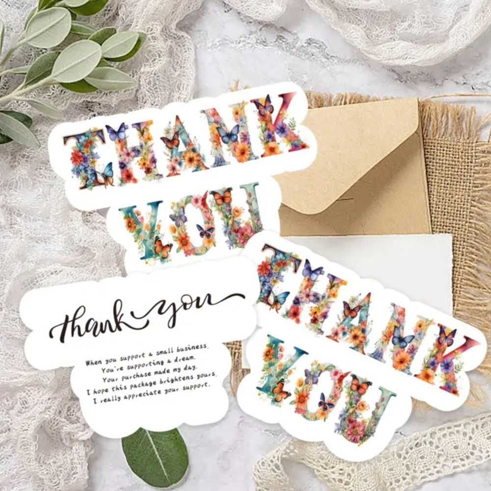 Vibrant Floral Thank You Cards Set of 50 - Picture 2 of 4